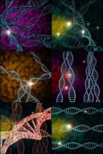 DNA Strand Collage — Stock Photo, Image