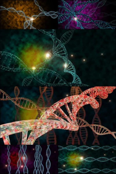 DNA Strand Collage — Stock Photo, Image