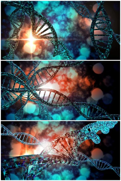 Colagem de fita de dna — Fotografia de Stock