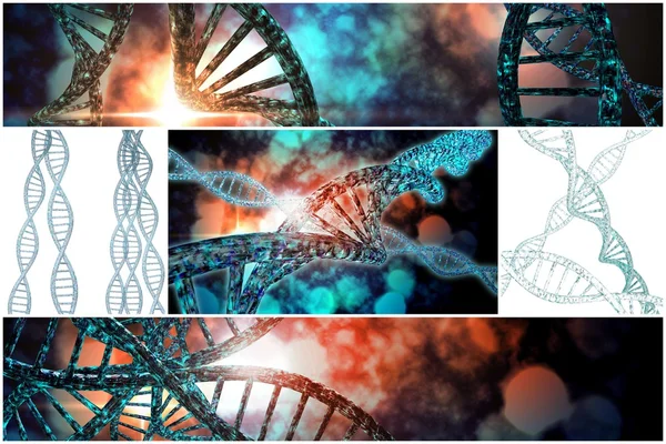 Colagem de fita de dna — Fotografia de Stock