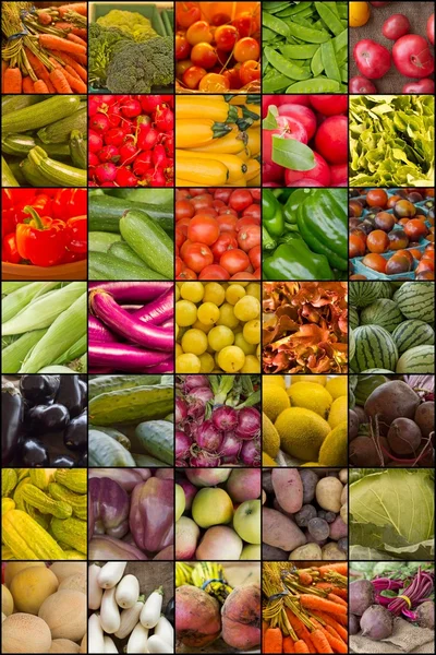 Colaj de fructe și legume — Fotografie, imagine de stoc