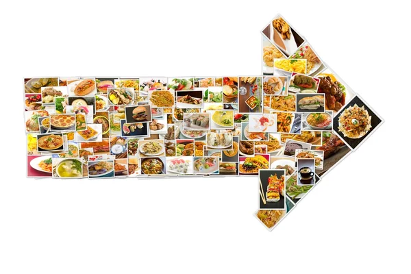 World Cuisine Collage Arrow — Stock Photo, Image