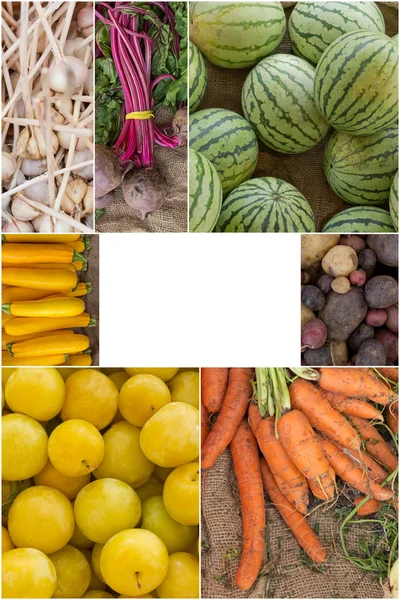 Collage di frutta e verdura — Foto Stock