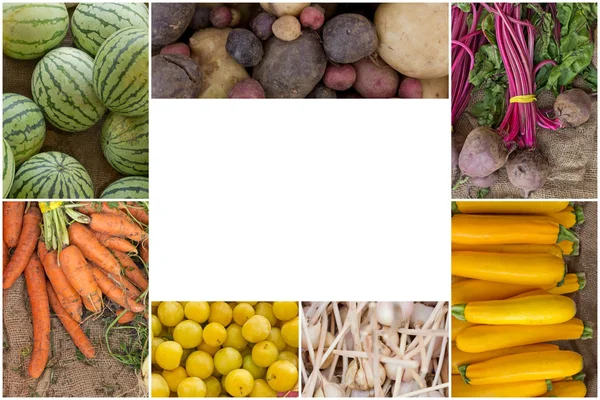 Collage di frutta e verdura — Foto Stock