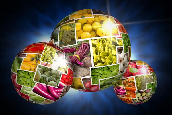 Frutas y Verduras Collage Globe — Foto de Stock