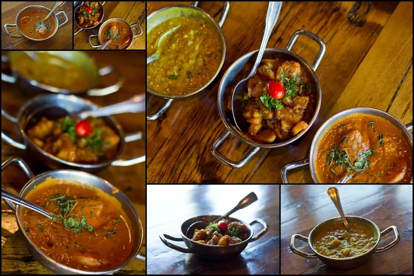 인도 요리 콜라주 — 스톡 사진