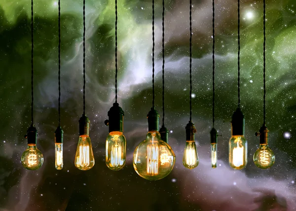Light bulbs Sky Galaxy — Stockfoto