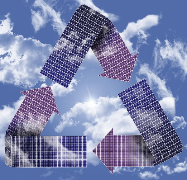 太陽電池パネルのリサイクル — ストック写真