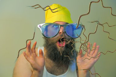 Bearded Man Mouth Bacteria clipart