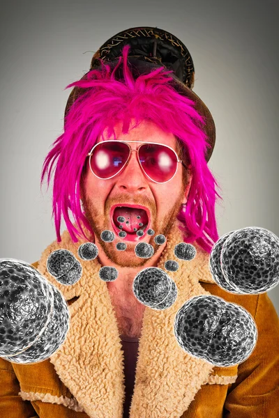 Man Mouth Bacteria — Stock Photo, Image