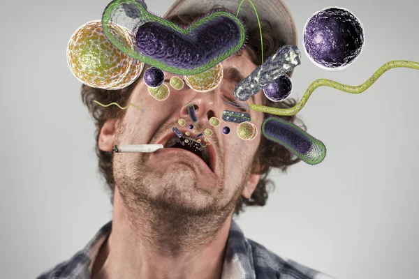 Fumar Bactérias Redneck — Fotografia de Stock