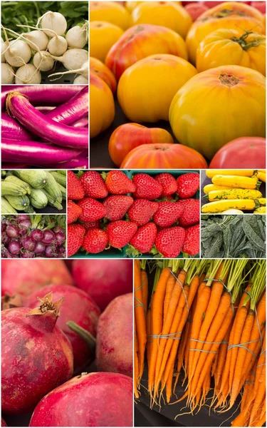 Collage aus Obst und Gemüse — Stockfoto