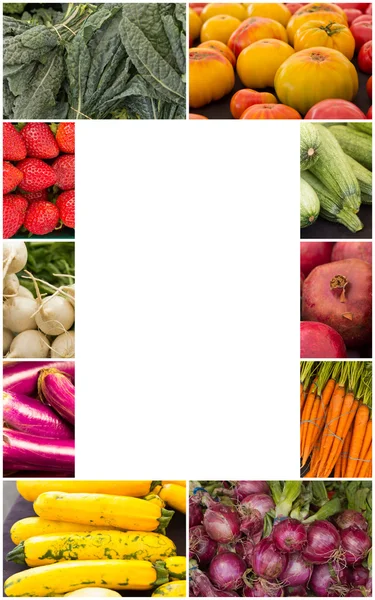 Колаж з фруктів та овочів — стокове фото
