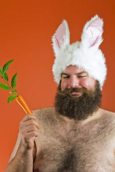 Fat Man Rabbit Ears — Stock Photo, Image