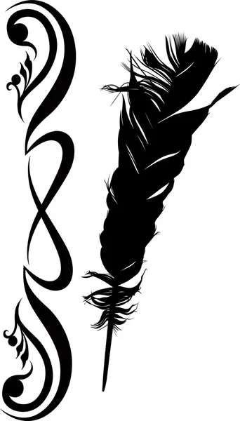 Black feather — Stock Vector