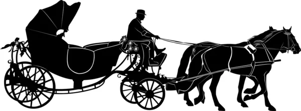 Caballo Buggy — Vector de stock