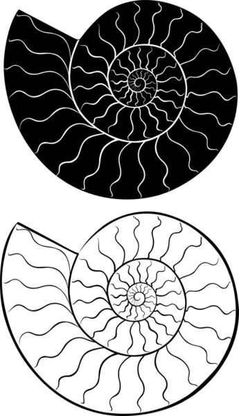 Shell schelpen silhouet — Stockvector