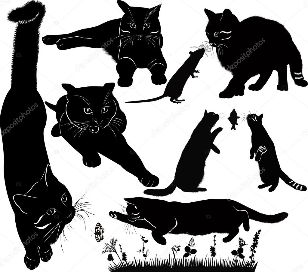 Art cat silhouettes