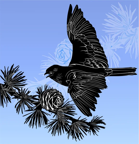 Silhouette di uccello — Vettoriale Stock