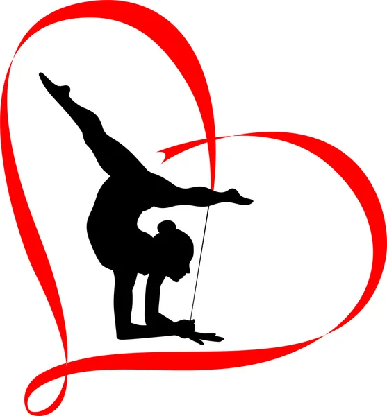 Иллюстрация логотипа гимнастики — стоковый вектор
