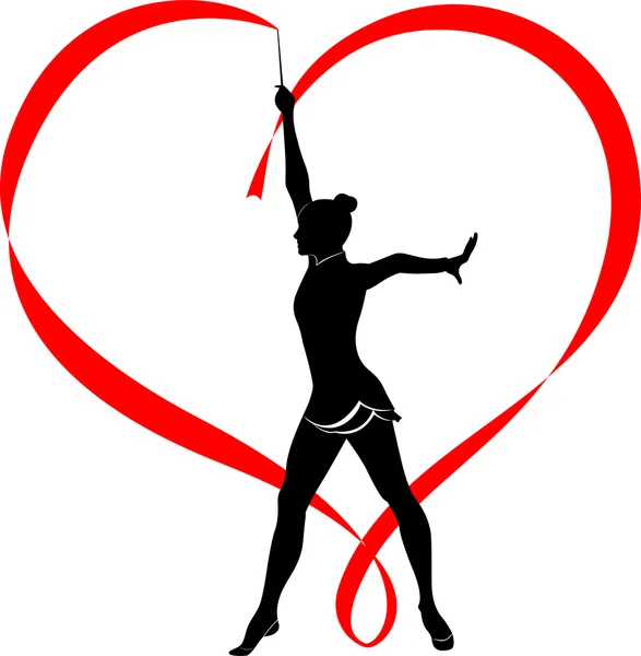 Силуэт логотипа гимнастики — стоковый вектор