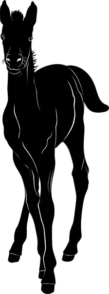 Black silhouette of horse — Stock Vector