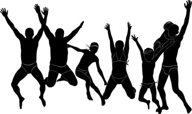 insanlar siluetleri atlama