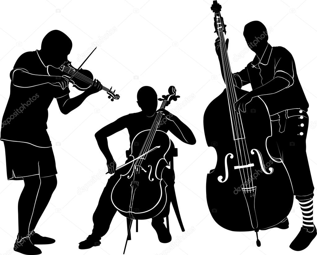musicians silhouettes illustration