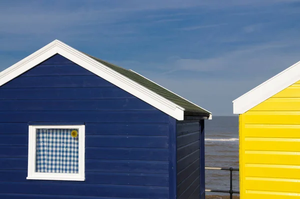 Verano Suffolk Cabañas Playa Southwold Reino Unido — Foto de Stock