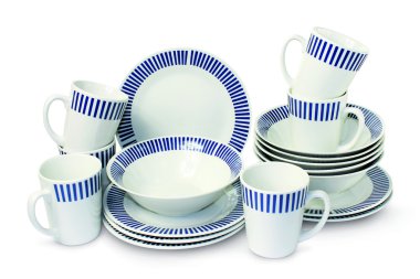 yemek takımı çizgili şenlikli