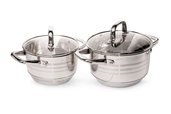 Two pieces stainless steel pan — Stock Photo, Image