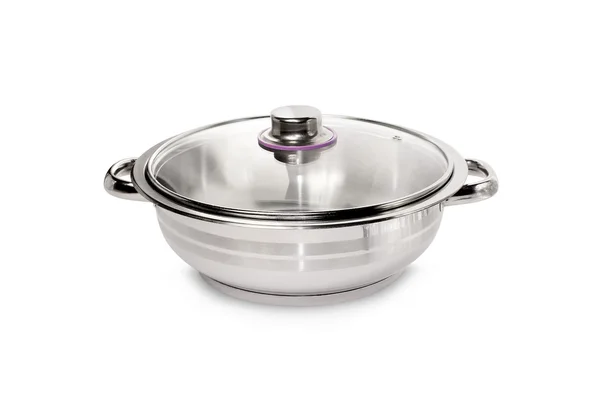 Stewpan stainless steel with a lid — Stock Photo, Image