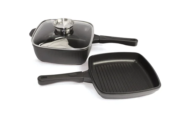 Set of aluminum grill pans — Stock Photo, Image