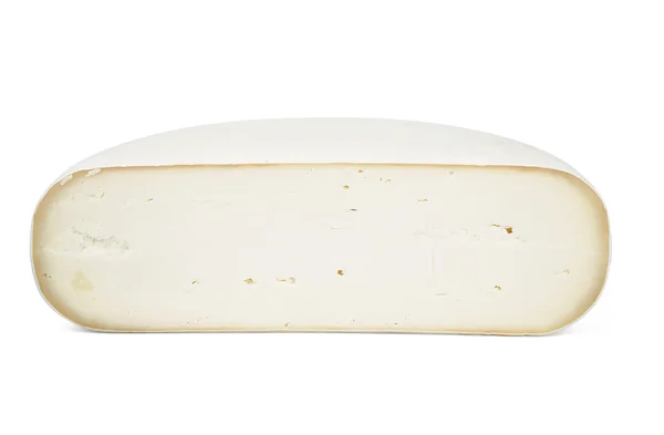 Gran pedazo de queso sobre fondo blanco —  Fotos de Stock