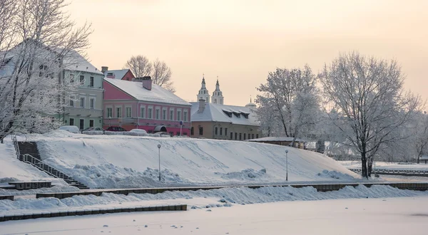 Зима в вечір Мінськ — стокове фото