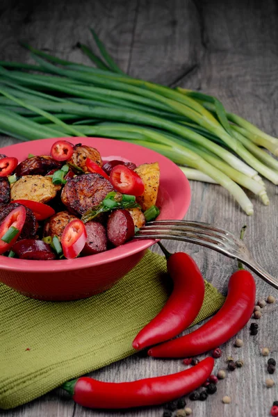 New roasted baked potatoe in the bowl — Stock Photo, Image