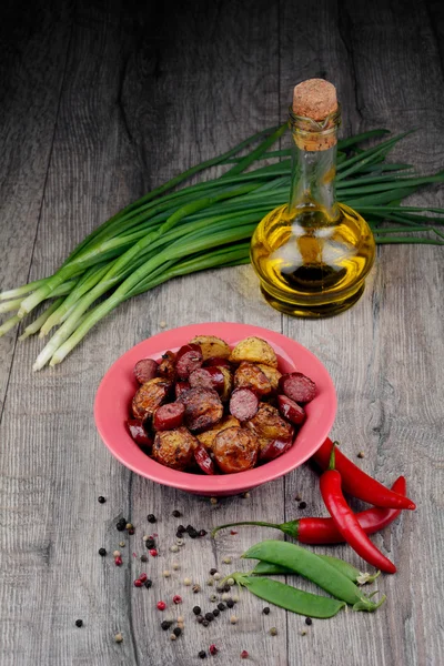 New roasted baked potatoe in the bowl — Stock Photo, Image