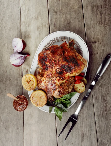 Baked tasty hot chicken — Stock Photo, Image