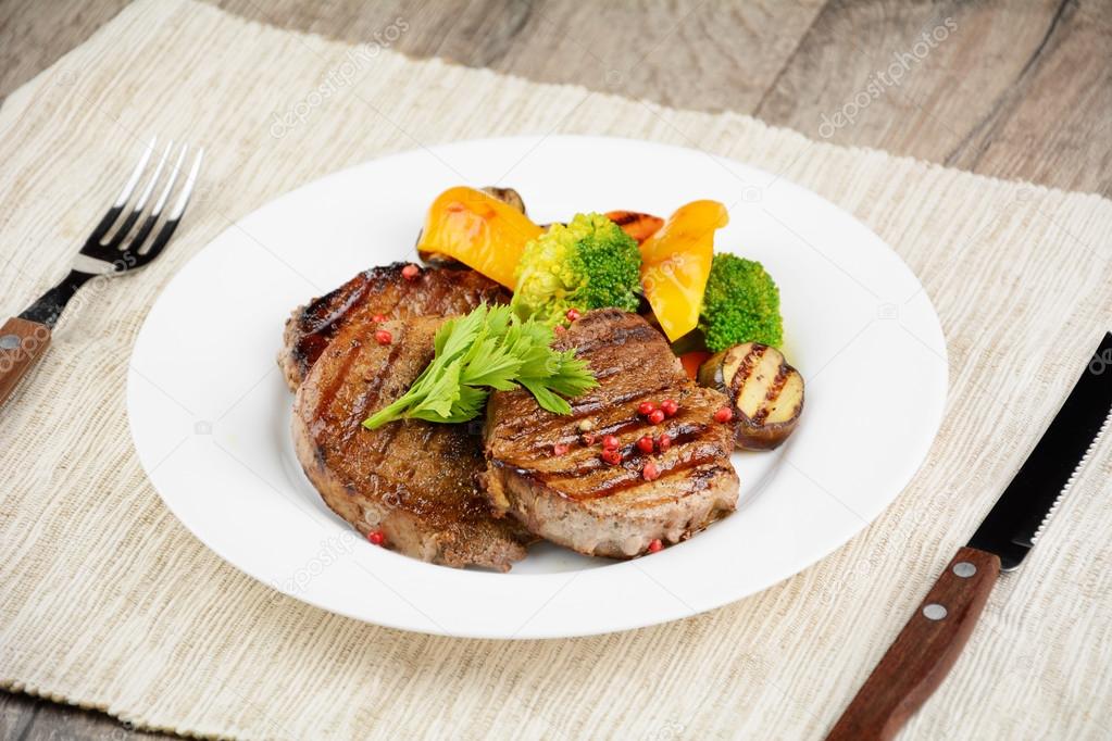 Delicious grilled beef steakes 