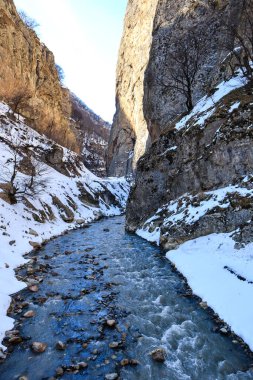 Azerbaycan 'ın dağ nehri. Azerbaycan. Quba 2020