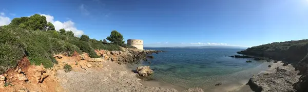 Küstenblick Auf Torre Del Lazzaretto Alghero Sardinien Italien — Stockfoto