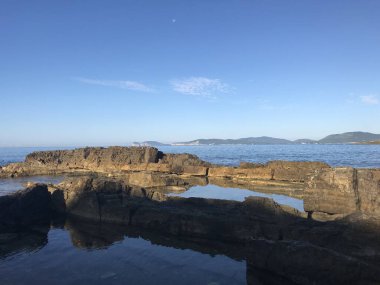 Alghero 'daki sahil manzarası, sardunya, İtalya