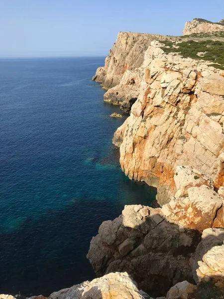 Cliffs Cala Barca Alghero Sardinia Italy — Stock Photo, Image