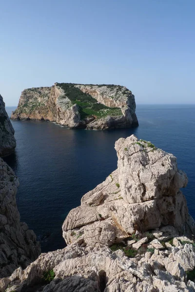 Acantilados Cala Barca Alghero Cerdeña Italia — Foto de Stock