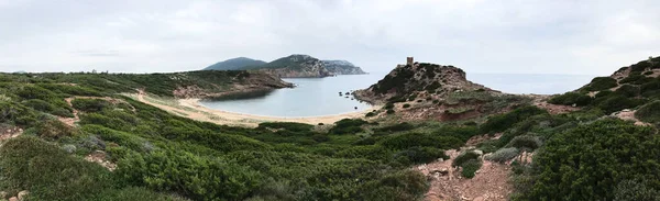 Vista Costiera Torre Del Porticciolo Alghero Sardina Italia — Foto Stock