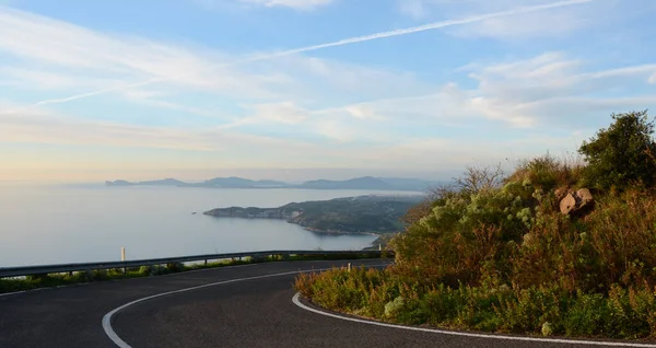 mediterranean coastal road in alghero, sardinia, italy