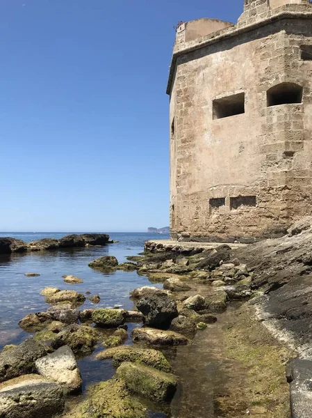 Přímořské Bašty Alghero Sardinie Italsky — Stock fotografie