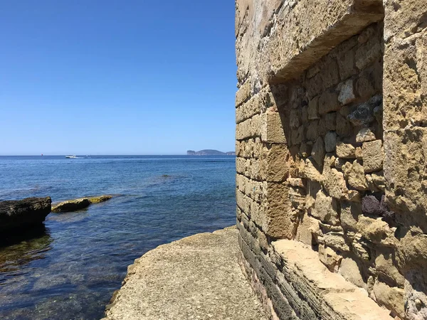 Bastión Frente Mar Alghero Cerdeña Italia —  Fotos de Stock