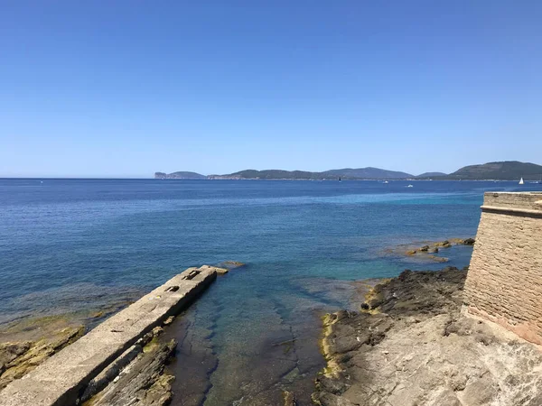 Bastión Frente Mar Alghero Cerdeña Italia — Foto de Stock