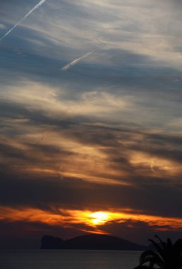 Gün batımı Capo Caccia, Alghero, Sardunya, İtalya